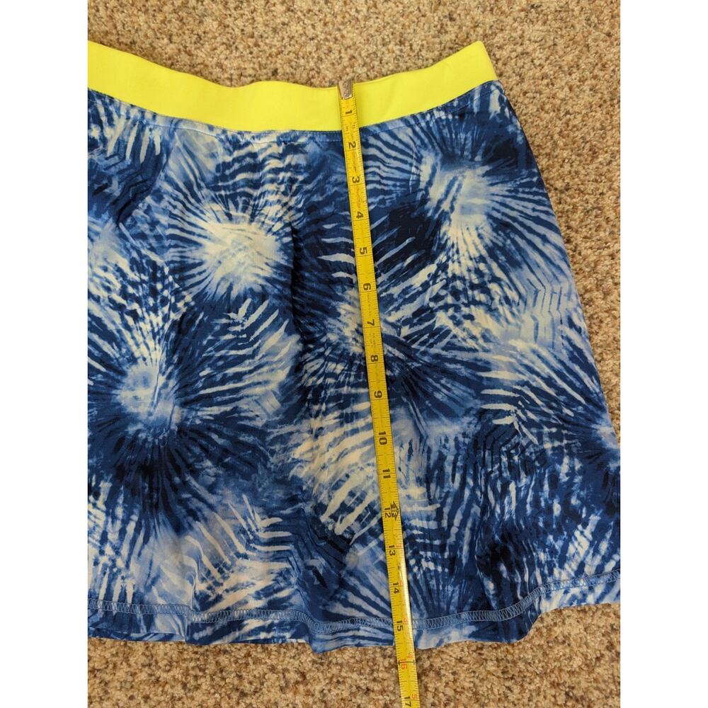 LANDS' END Pull-on Quick Dry Active Skort Girls XL 14-16 Blue Palm Tie Dye - Picture 6 of 7